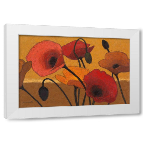 Poppy Curry III White Modern Wood Framed Art Print by Novak, Shirley