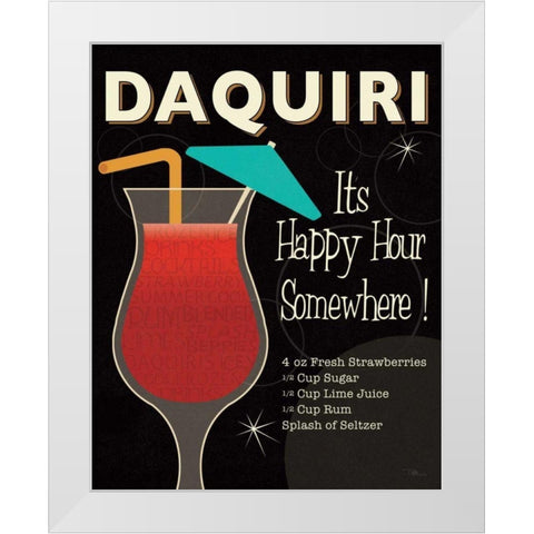 Cocktail Hour III White Modern Wood Framed Art Print by Pela Studio