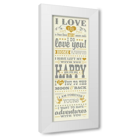 L-O-V-E I Color White Modern Wood Framed Art Print by Pela Studio