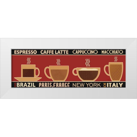 Deco Coffee Panel I  White Modern Wood Framed Art Print by Pela Studio