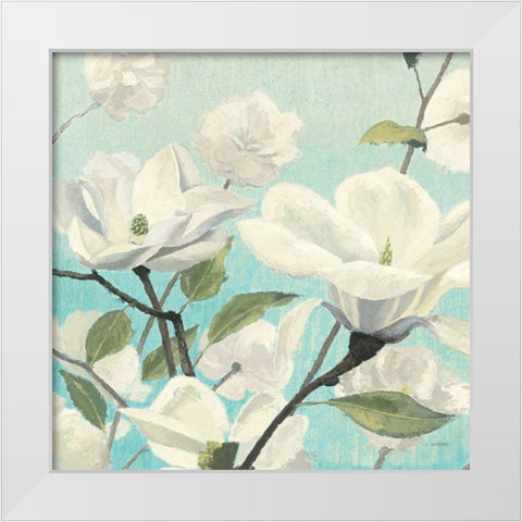 Southern Blossoms II Square White Modern Wood Framed Art Print by Wiens, James
