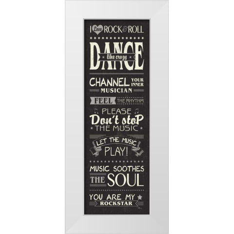 Music Lovers I White Modern Wood Framed Art Print by Pela Studio