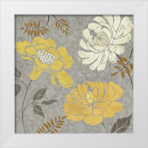 Morning Tones Gold - Floral  I White Modern Wood Framed Art Print by Brissonnet, Daphne