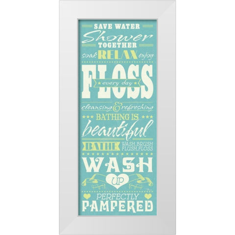 Wash Up II White Modern Wood Framed Art Print by Pela Studio