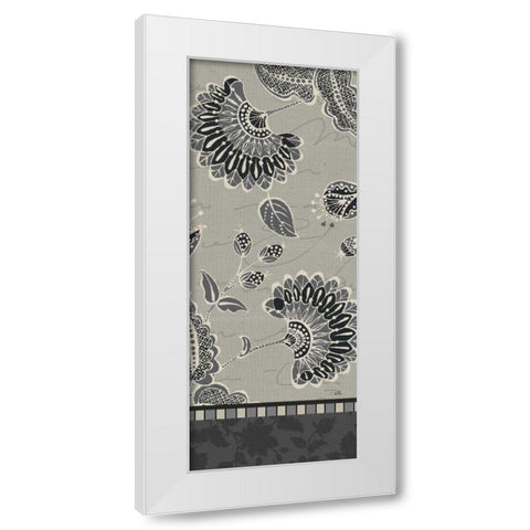 Garden Drawings Dark IV White Modern Wood Framed Art Print by Pela