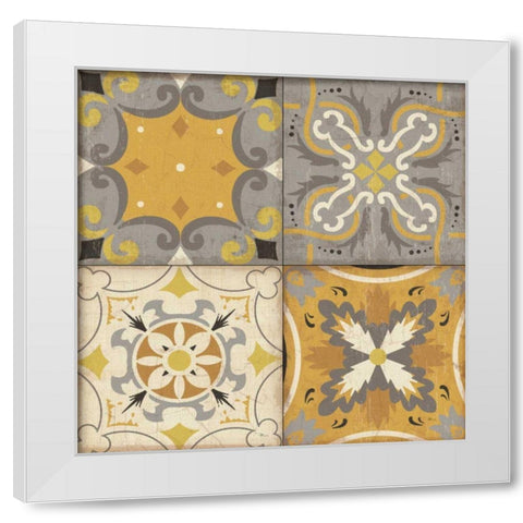 Gray Glow Square 4 Up White Modern Wood Framed Art Print by Pela Studio