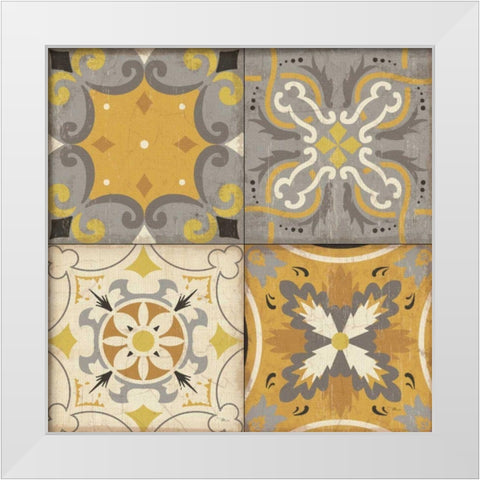 Gray Glow Square 4 Up White Modern Wood Framed Art Print by Pela Studio