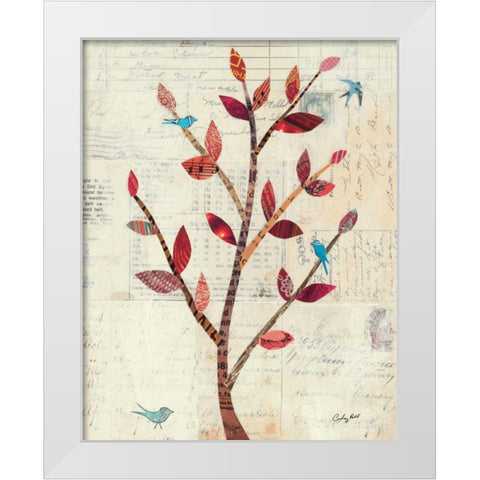 Red Leaf Tree no Border White Modern Wood Framed Art Print by Prahl, Courtney