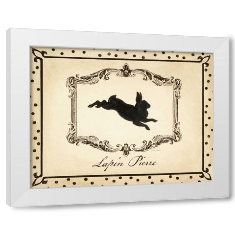 Cartouche Lapin I White Modern Wood Framed Art Print by Adams, Emily