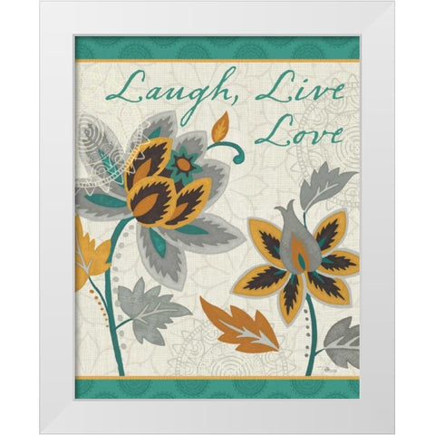 Decorative Nature IV Turquoise and Cream White Modern Wood Framed Art Print by Pela Studio