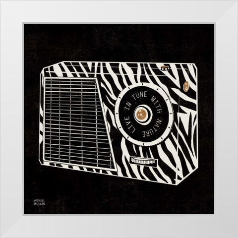 Analog Jungle Radio White Modern Wood Framed Art Print by Mullan, Michael