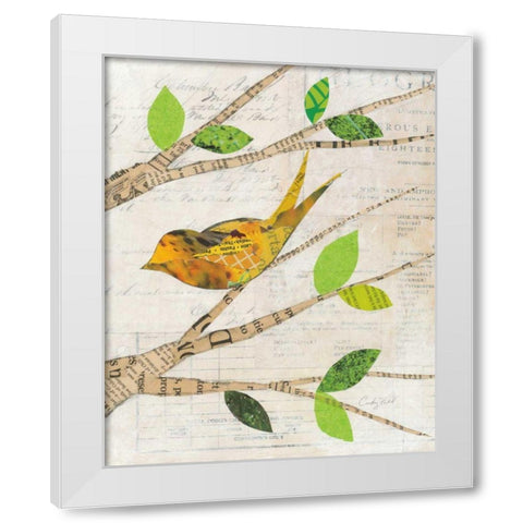 Birds in Spring II White Modern Wood Framed Art Print by Prahl, Courtney