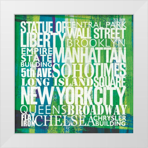 New York City Life Patterns I White Modern Wood Framed Art Print by Mullan, Michael