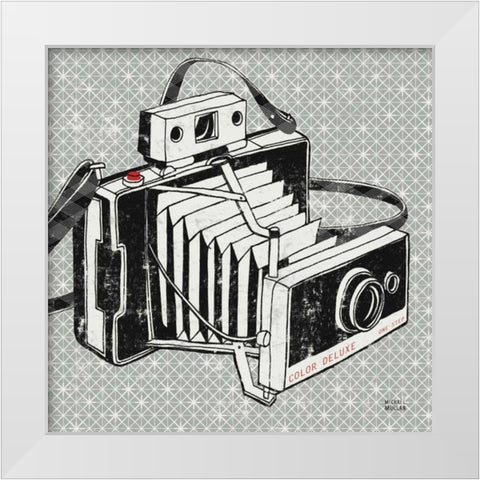 Vintage Analog Camera White Modern Wood Framed Art Print by Mullan, Michael
