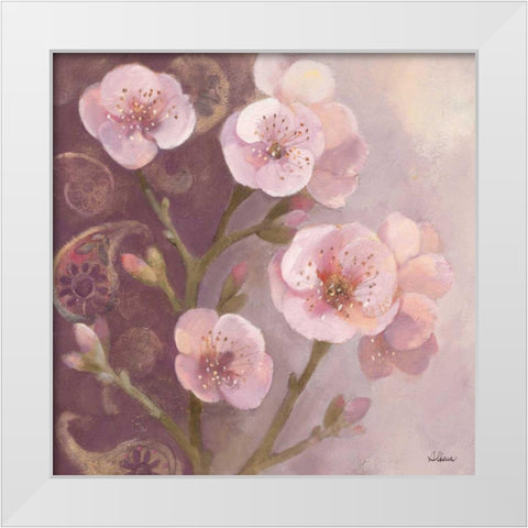 Gypsy Blossoms I White Modern Wood Framed Art Print by Hristova, Albena