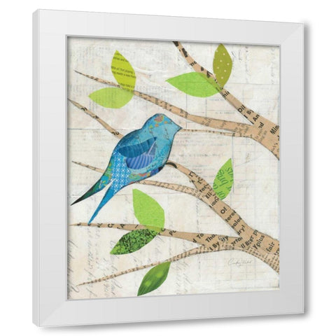 Birds in Spring I White Modern Wood Framed Art Print by Prahl, Courtney