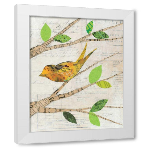 Birds in Spring II White Modern Wood Framed Art Print by Prahl, Courtney