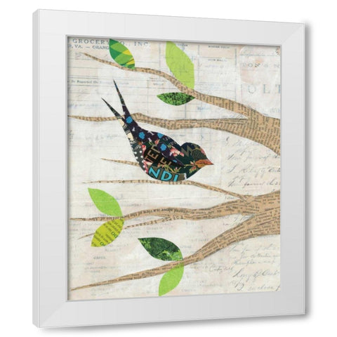 Birds in Spring III White Modern Wood Framed Art Print by Prahl, Courtney