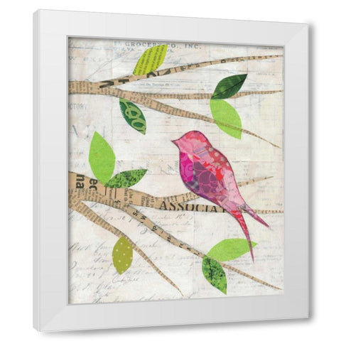 Birds in Spring IV White Modern Wood Framed Art Print by Prahl, Courtney