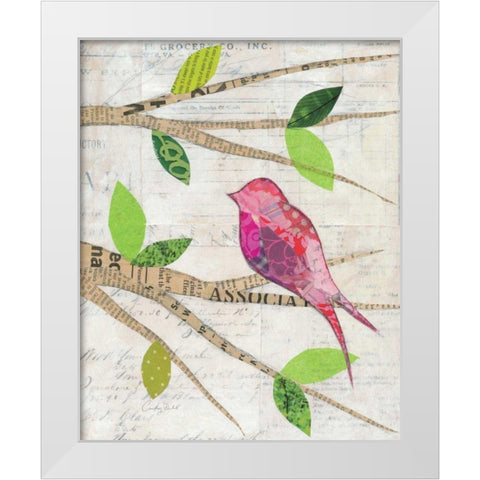Birds in Spring IV White Modern Wood Framed Art Print by Prahl, Courtney