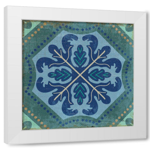 Santorini Tile II White Modern Wood Framed Art Print by Pela Studio