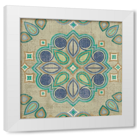 Santorini Tile III White Modern Wood Framed Art Print by Pela Studio