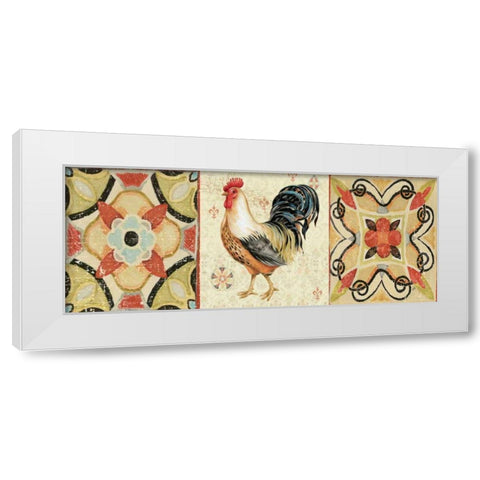 Bohemian Rooster Panel I White Modern Wood Framed Art Print by Brissonnet, Daphne