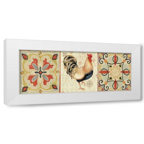 Bohemian Rooster Panel II White Modern Wood Framed Art Print by Brissonnet, Daphne