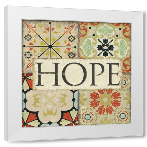 Spice Santorini II - Hope  White Modern Wood Framed Art Print by Pela Studio