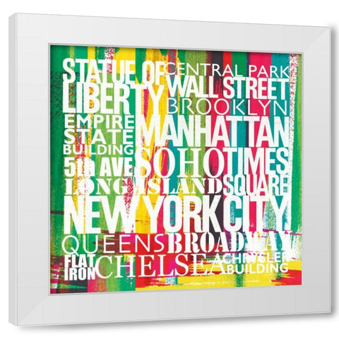 New York City Life Patterns VII White Modern Wood Framed Art Print by Mullan, Michael