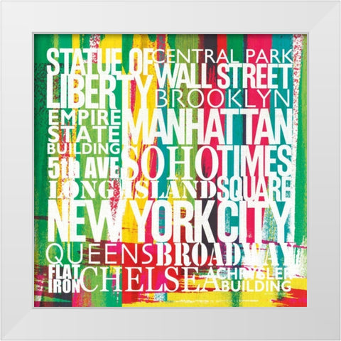 New York City Life Patterns VII White Modern Wood Framed Art Print by Mullan, Michael