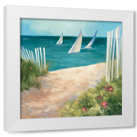 Regatta II Square White Modern Wood Framed Art Print by Purinton, Julia
