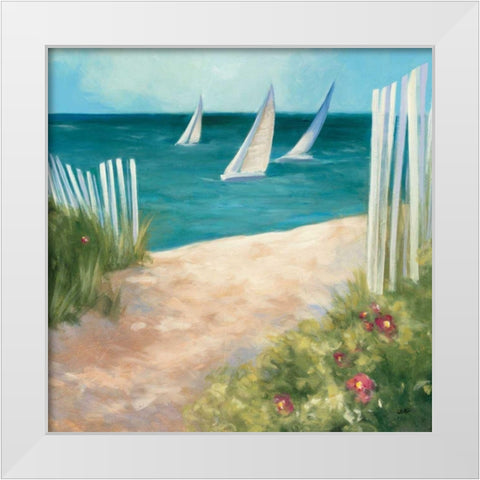 Regatta II Square White Modern Wood Framed Art Print by Purinton, Julia