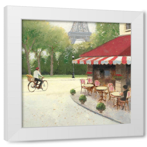 Cafe du Matin III White Modern Wood Framed Art Print by Wiens, James