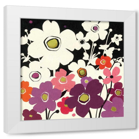 Flower Power II White Modern Wood Framed Art Print by Novak, Shirley
