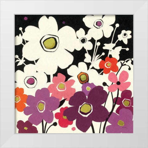 Flower Power II White Modern Wood Framed Art Print by Novak, Shirley