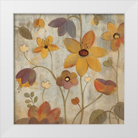 Floral Song III White Modern Wood Framed Art Print by Vassileva, Silvia