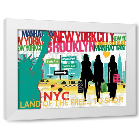New York City Life III White Modern Wood Framed Art Print by Mullan, Michael