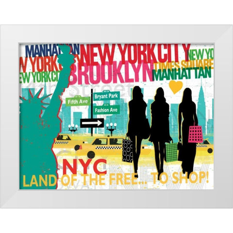 New York City Life III White Modern Wood Framed Art Print by Mullan, Michael