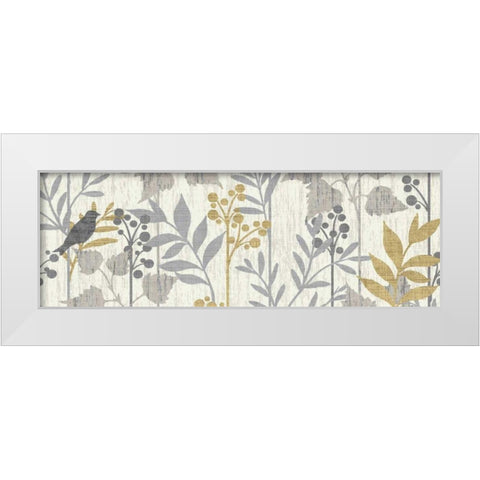 Garden Leaves Panel I White Modern Wood Framed Art Print by Wild Apple Portfolio