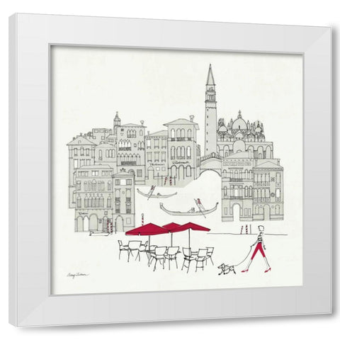 World Cafel IV - Venice Red White Modern Wood Framed Art Print by Tillmon, Avery