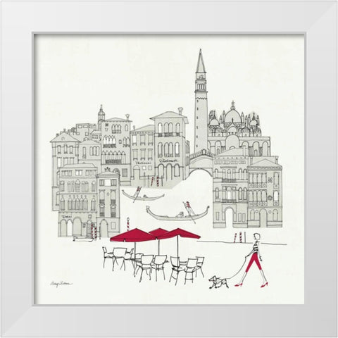 World Cafel IV - Venice Red White Modern Wood Framed Art Print by Tillmon, Avery