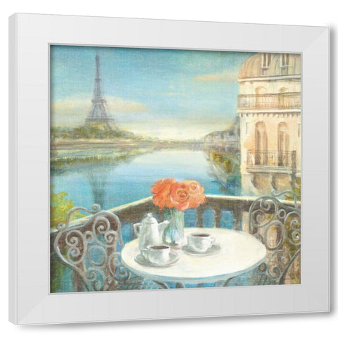 Morning on the Seine Crop White Modern Wood Framed Art Print by Nai, Danhui