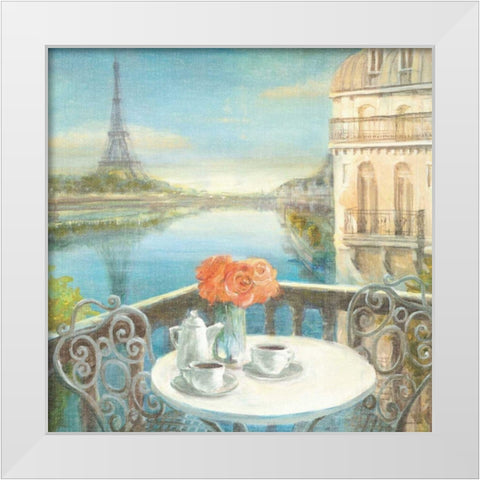 Morning on the Seine Crop White Modern Wood Framed Art Print by Nai, Danhui