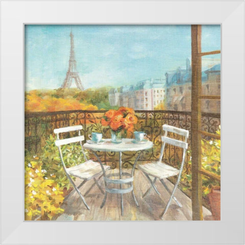 September in Paris Crop White Modern Wood Framed Art Print by Nai, Danhui