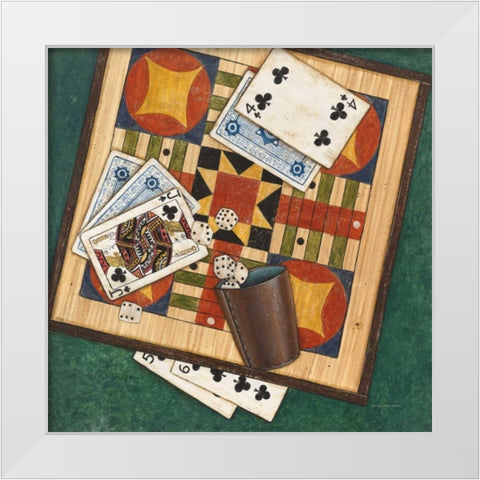 Parcheesi White Modern Wood Framed Art Print by Brown, David Carter