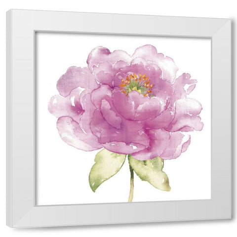 Water Flower II White Modern Wood Framed Art Print by Wild Apple Portfolio