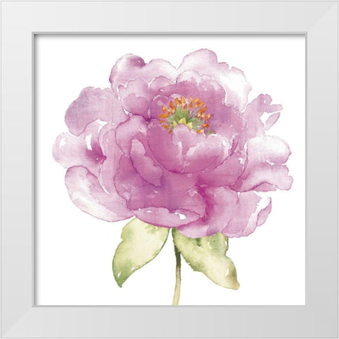 Water Flower II White Modern Wood Framed Art Print by Wild Apple Portfolio