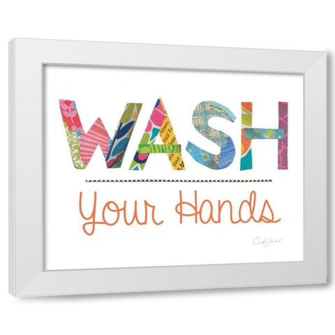 Wash Your Hands White Modern Wood Framed Art Print by Prahl, Courtney