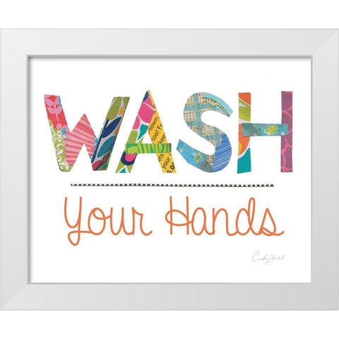 Wash Your Hands White Modern Wood Framed Art Print by Prahl, Courtney